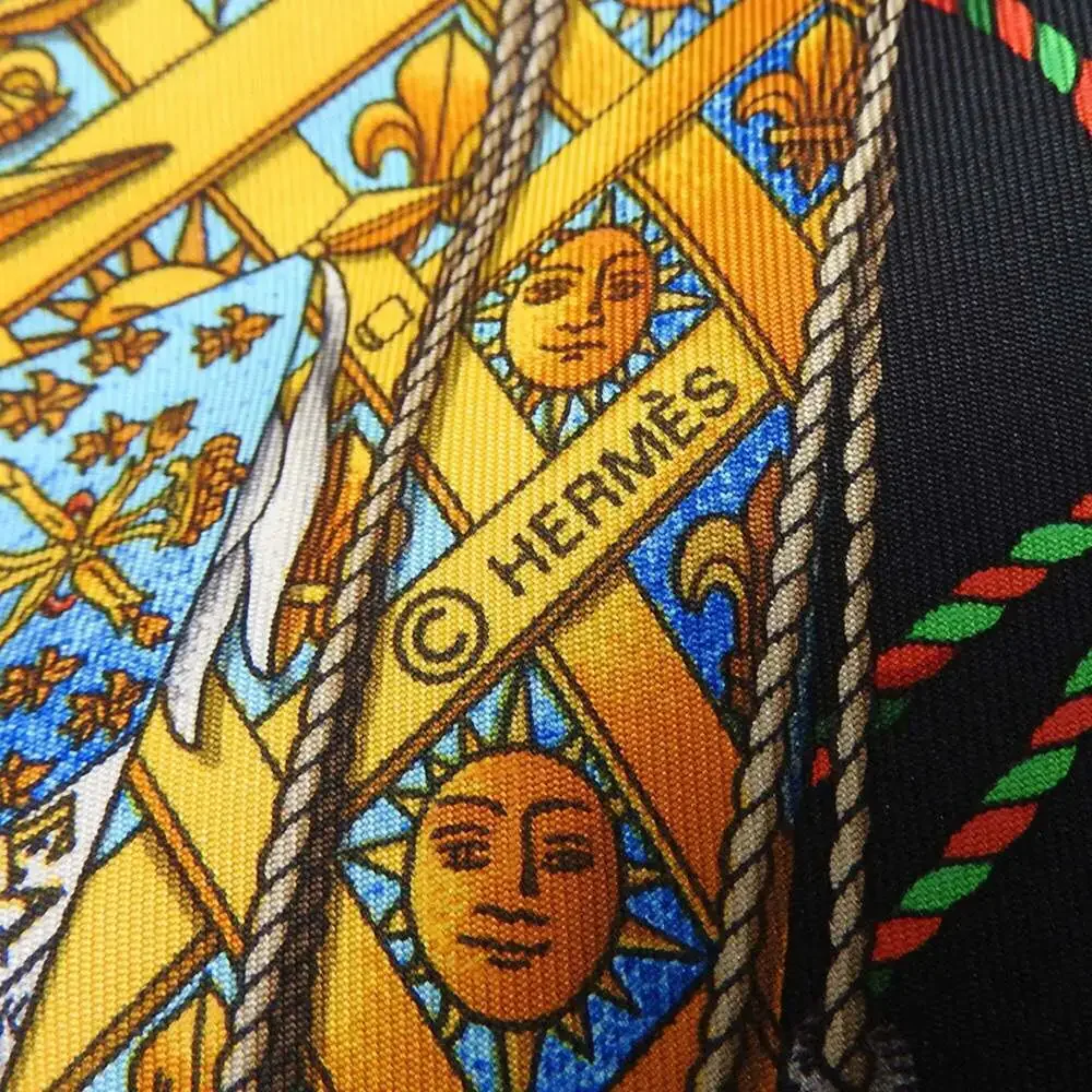 HERMES Black Silk Scarf - Picture 9 of 11